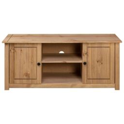 Berkfield Home TV Cabinet 120x40x50 cm Solid Pine Wood Panama Range in Brown - Size: 120 x 40 x 50 cm - thumbnail 5