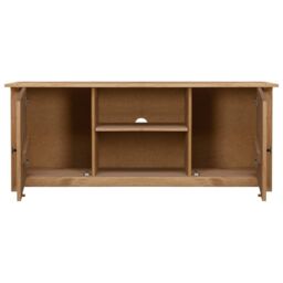 Berkfield Home TV Cabinet 120x40x50 cm Solid Pine Wood Panama Range in Brown - Size: 120 x 40 x 50 cm - thumbnail 3