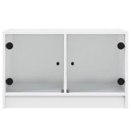Berkfield Home TV Cabinet with Glass Doors White 68x37x42 cm - Size: 68 x 37 x 42 cm - thumbnail 6