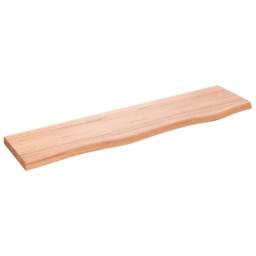 Berkfield Home Wall Shelf Light Brown 80x20x2 cm Treated Solid Wood Oak - Size: 80 x 20 x 2 cm - thumbnail 2
