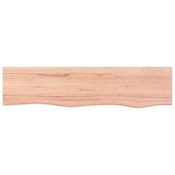 Berkfield Home Wall Shelf Light Brown 80x20x2 cm Treated Solid Wood Oak - Size: 80 x 20 x 2 cm - thumbnail 3