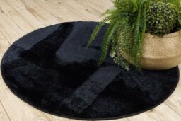 RugsX Dywaniki Łazienkowe Rug in Black - Size: 100 cm diameter - thumbnail 5