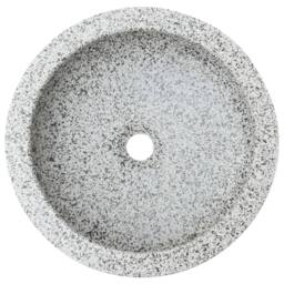 Berkfield Home Countertop Basin Grey Round Œ¶41x14 cm Ceramic - Size: 41x14 cm - thumbnail 4
