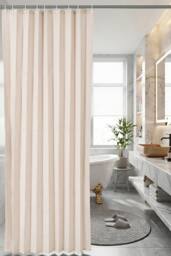 Living and Home 1 Panel Faux Linen Pleated Folding Curtain for Door/Window in Beige - Size: 140 cm width x 229 cm drop - thumbnail 3