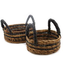 KDMD Banana Leaf & Hitam Raffia Basket- Set of 2 - thumbnail 2
