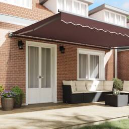 Berkfield Home Retractable Awning Manual Brown 500x300 cm - thumbnail 3