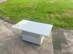 Fimous Rattan Outdoor Garden furniture Set Rising Table & 4 Chairs Set in Light Grey - thumbnail 3