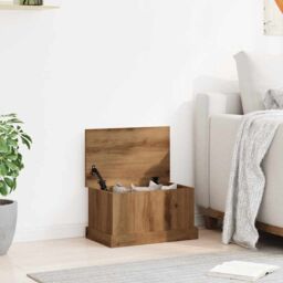Berkfield Home Storage Box Artisan Oak 30x50x28 cm Engineered Wood in Brown - Size: 30 x 50 x 28 cm - thumbnail 3