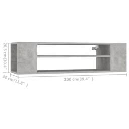 Berkfield Home Hanging TV Cabinet Concrete Grey 100x30x26.5 cm Engineered Wood - thumbnail 7