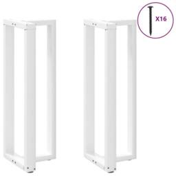 Berkfield Home Modern Bar Table Legs T-Shaped¬†2 pcs White 40x35x(110-111) cm Steel