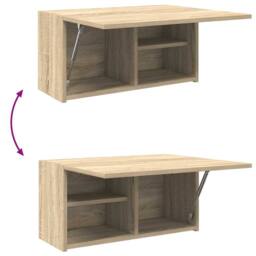 Berkfield Home Bathroom Wall Cabinet Sonoma Oak 60x25x30 cm Engineered Wood in Light Oak - Size: 60 x 25 x 30 cm - thumbnail 9
