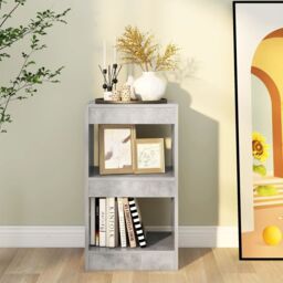 Berkfield Home Book Cabinet/Room Divider Concrete Grey 40x30x72 cm - Size: 40 x 30 x 72 cm - thumbnail 5