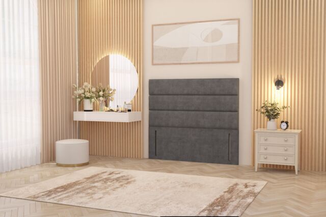 "Somnior Chambery 54"" Floor Standing Divan Headboard Upholstered Plush Velvet in Silver - Size: Small Double" - image 1