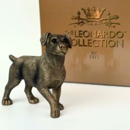 Animal Crackers Jack Russell Terrier Dog Figurine, Leonardo Reflections Bronzed, Gift Boxed in Bronze