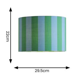 ValueLights Callie Colour Clash Blue & Green Stripe Fabric Drum Lamp Shade - Size: Small - thumbnail 5