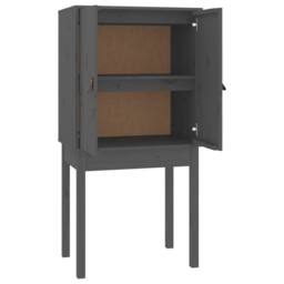 Berkfield Home Highboard Grey 60x40x120 cm Solid Wood Pine - Size: 60 x 40 x 120 cm