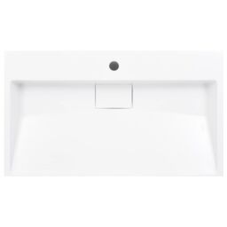 Berkfield Home Wash Basin 80x46x11 cm Mineral Cast/Marble Cast White - Size: 80 x 46 x 11 cm - thumbnail 4