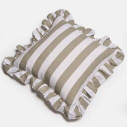OHS 2 Pack Stripe Frill Cushion Cover in Green - Size: 45 cm x 45 cm - thumbnail 6