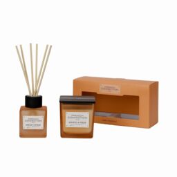 French Connection Apricot & Peach 200G Candle & 100ML Reed Diffuser Gift Set Square Design in Orange - Size: 2 Pack - thumbnail 3