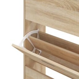 Berkfield Home Shoe Cabinet Sonoma Oak 63x24x147 cm Engineered Wood in Brown - Size: 63 x 24 x 147 cm - thumbnail 6