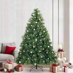 Berkfield Home Artificial Christmas Tree with 300 LEDs Green 240 cm PE & PVC - thumbnail 1