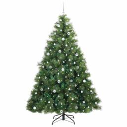 Berkfield Home Artificial Christmas Tree with 300 LEDs Green 240 cm PE & PVC - thumbnail 3