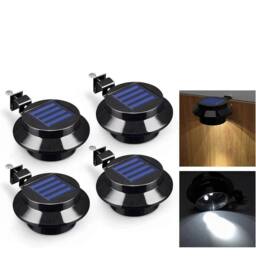 Havendro 4x Solar LED Gutter Lights Outdoor Garden Wall Lamp in Black - thumbnail 1