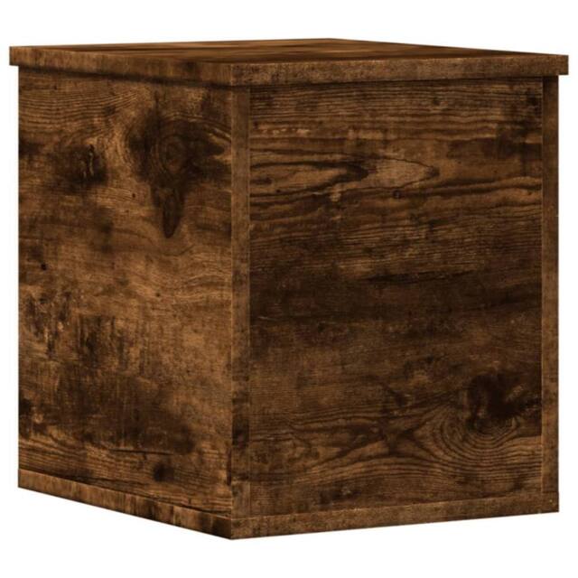 Berkfield Home Storage Box Smoked Oak 30x35x35 cm Engineered Wood in Brown - Size: 30 x 35 x 35 cm - image 1