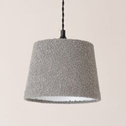 ValueLights Rory Boucle Fabric Tapered Easy Fit Ceiling Table Floor Lamp Shade in Grey - thumbnail 3