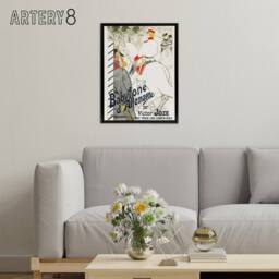"Artery8 The German Babylon Novel Advert Framed Canvas Wall Art Print Lautrec in White - Size: W12"" x H16""" - thumbnail 3