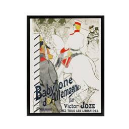 "Artery8 The German Babylon Novel Advert Framed Canvas Wall Art Print Lautrec in White - Size: W12"" x H16""" - thumbnail 1