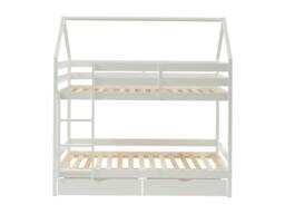 Vente-unique Cabin Bunk Beds 2 X 90 X 190 Cm - 2 Drawers - Pine - White - CHORI - Size: Single - thumbnail 9