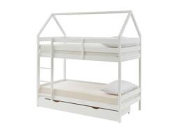 Vente-unique Cabin Bunk Beds 2 X 90 X 190 Cm - 2 Drawers - Pine - White - CHORI - Size: Single - thumbnail 8