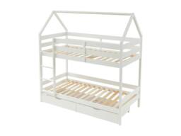 Vente-unique Cabin Bunk Beds 2 X 90 X 190 Cm - 2 Drawers - Pine - White - CHORI - Size: Single - thumbnail 7
