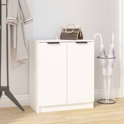 Berkfield Home Shoe Cabinet White 59x35x70 cm Engineered Wood - Size: 59 x 35 x 70 cm - thumbnail 2