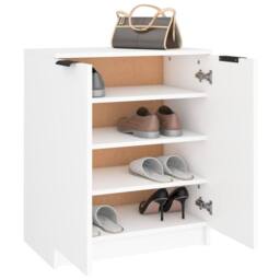 Berkfield Home Shoe Cabinet White 59x35x70 cm Engineered Wood - Size: 59 x 35 x 70 cm - thumbnail 8