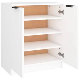 Berkfield Home Shoe Cabinet White 59x35x70 cm Engineered Wood - Size: 59 x 35 x 70 cm - thumbnail 5