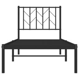 Berkfield Home Metal Bed Frame without Mattress with Headboard Black 75x190cm - Size: 75x190 cm - thumbnail 5