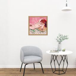 "Artery8 Wall Art Print Bakst Reclining Female Nude Book Square Framed Picture 16X16 Inch in Light Oak - Size: W16"" x H16""" - thumbnail 2