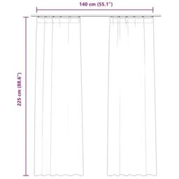Berkfield Home Blackout Curtains 2 pcs with Hooks Velvet Cream 140x225 cm - thumbnail 7