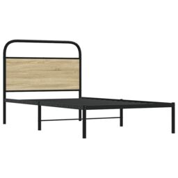 Berkfield Home Bed Frame Without Mattress 100x190 cm Sonoma Oak Engineered Wood in Brown - thumbnail 5