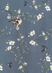 Superfresco Easy Birds & Blossom Blue Print To Order 3m x 2.8m Mural - thumbnail 2