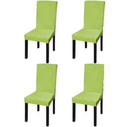 Berkfield Home Straight Stretchable Chair Cover 4 pcs Green - thumbnail 2