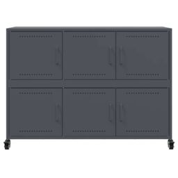 Berkfield Home Sideboard Anthracite 100.5x39x72 cm Steel in Black - thumbnail 6