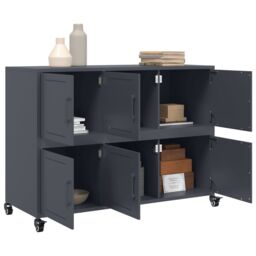 Berkfield Home Sideboard Anthracite 100.5x39x72 cm Steel in Black - thumbnail 5