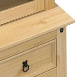 Berkfield Home Glass Display Cabinet Corona 100x48.5x179 cm Solid Wood Pine in Tan - thumbnail 7
