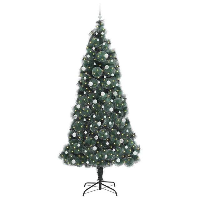 Berkfield Home Elegant Artificial Pre-lit Christmas Tree with Ball Set Green 240 cm - image 1