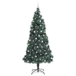 Berkfield Home Elegant Artificial Pre-lit Christmas Tree with Ball Set Green 240 cm - thumbnail 4