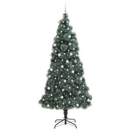 Berkfield Home Elegant Artificial Pre-lit Christmas Tree with Ball Set Green 240 cm - thumbnail 1