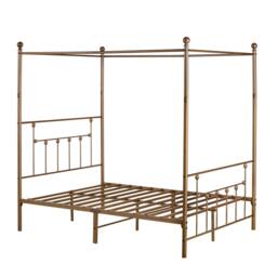 SquareBoxx Charlotte Double Four Poster Metal Bed Frame with Metal Slats in Gold - thumbnail 5